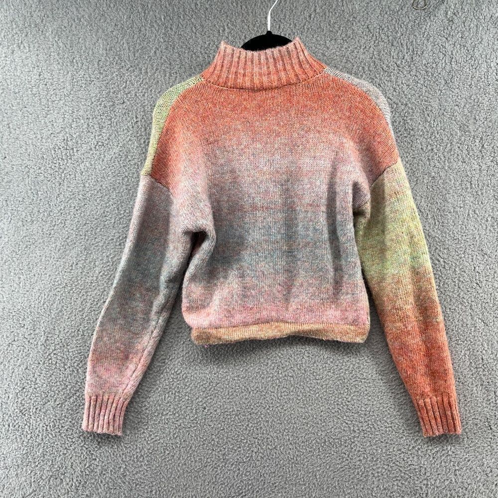 Belle du jour sweater rainbow ombre mock neck quarter zip pullover XS - Picture 2 of 12